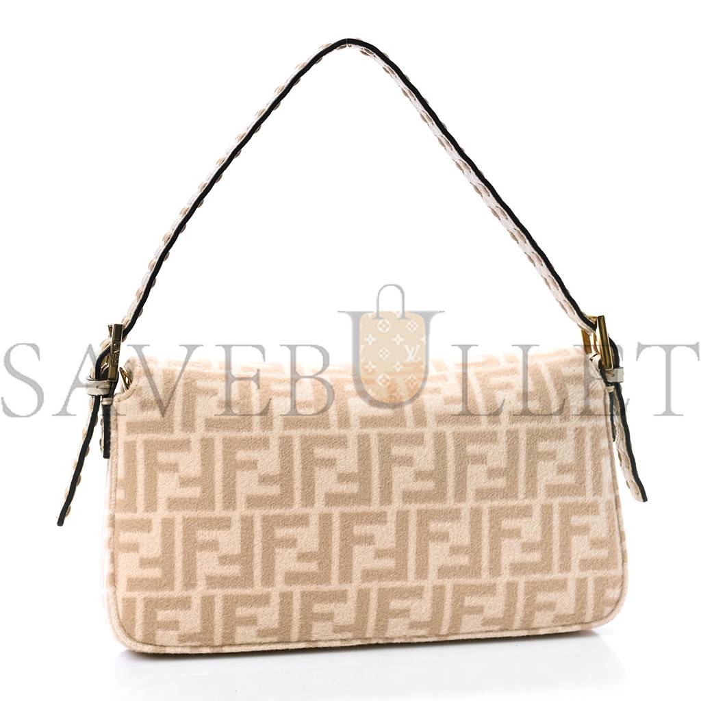 F**di wool cuoio romano selleria ff 1974 baguette 1997 beige cammello camelia (27*15*4cm)