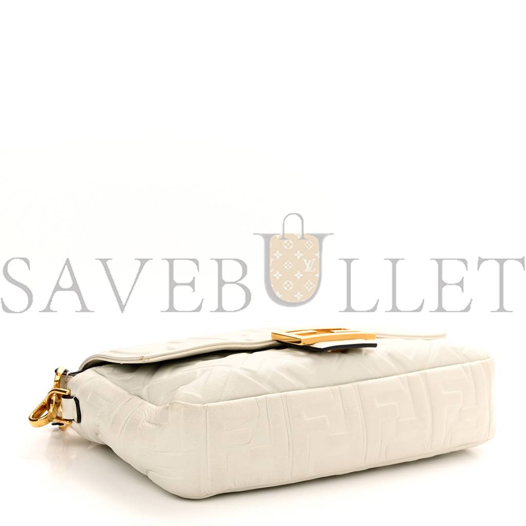 F**di nappa ff 1974 embossed baguette white (25*20*8cm)