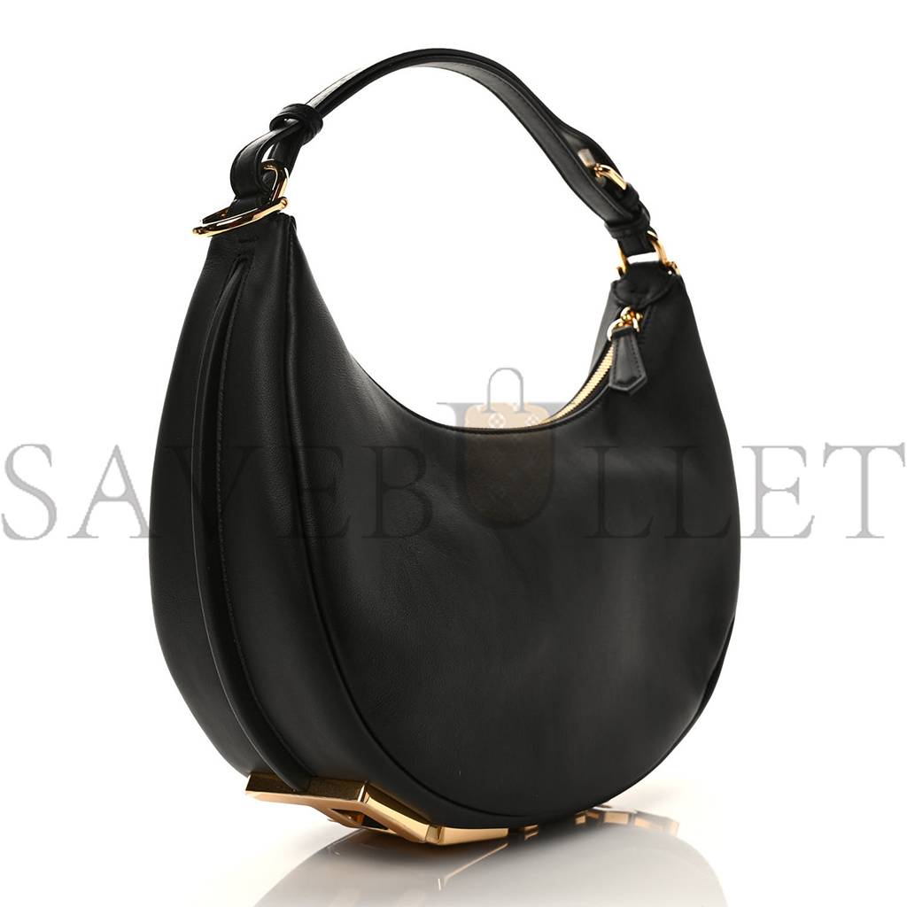 F**di vitello grace matte small F**digraphy hobo bag black (22*17*10cm)