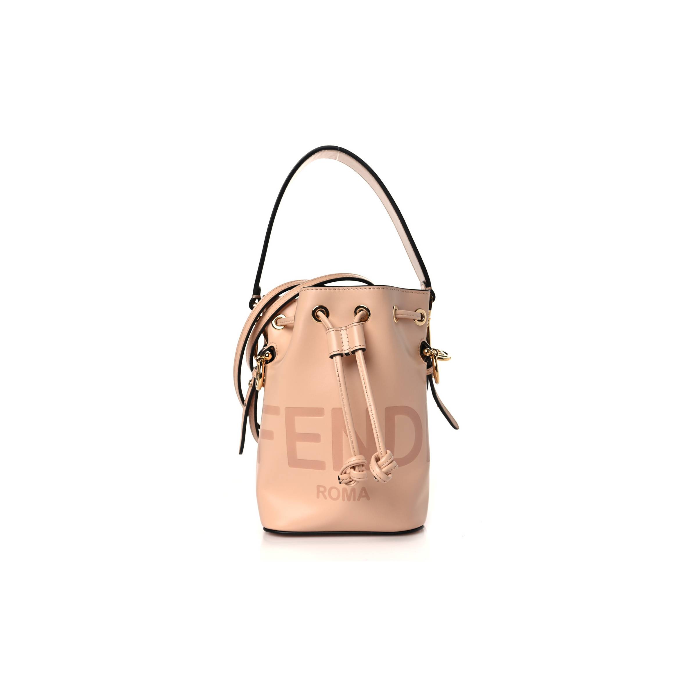 F**di vitello king f is F**di logo embossed mini mon tresor bucket bag light rose (11*10*10cm)