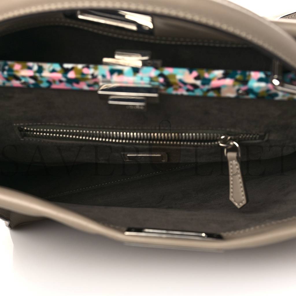 F**di vitello seta plexiglass granite large peekaboo iconic satchel tortora (40*29*17cm)