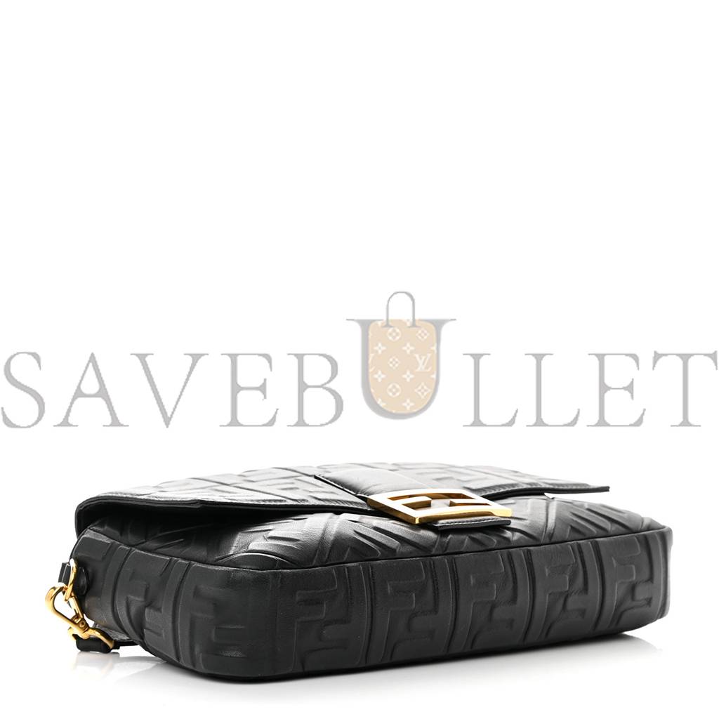 F**di nappa ff 1974 embossed large baguette black (32*20*6cm)