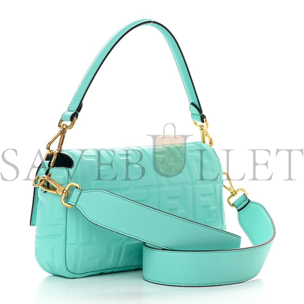 F**di nappa ff 1974 embossed baguette spring turquoise (27*15*5cm)