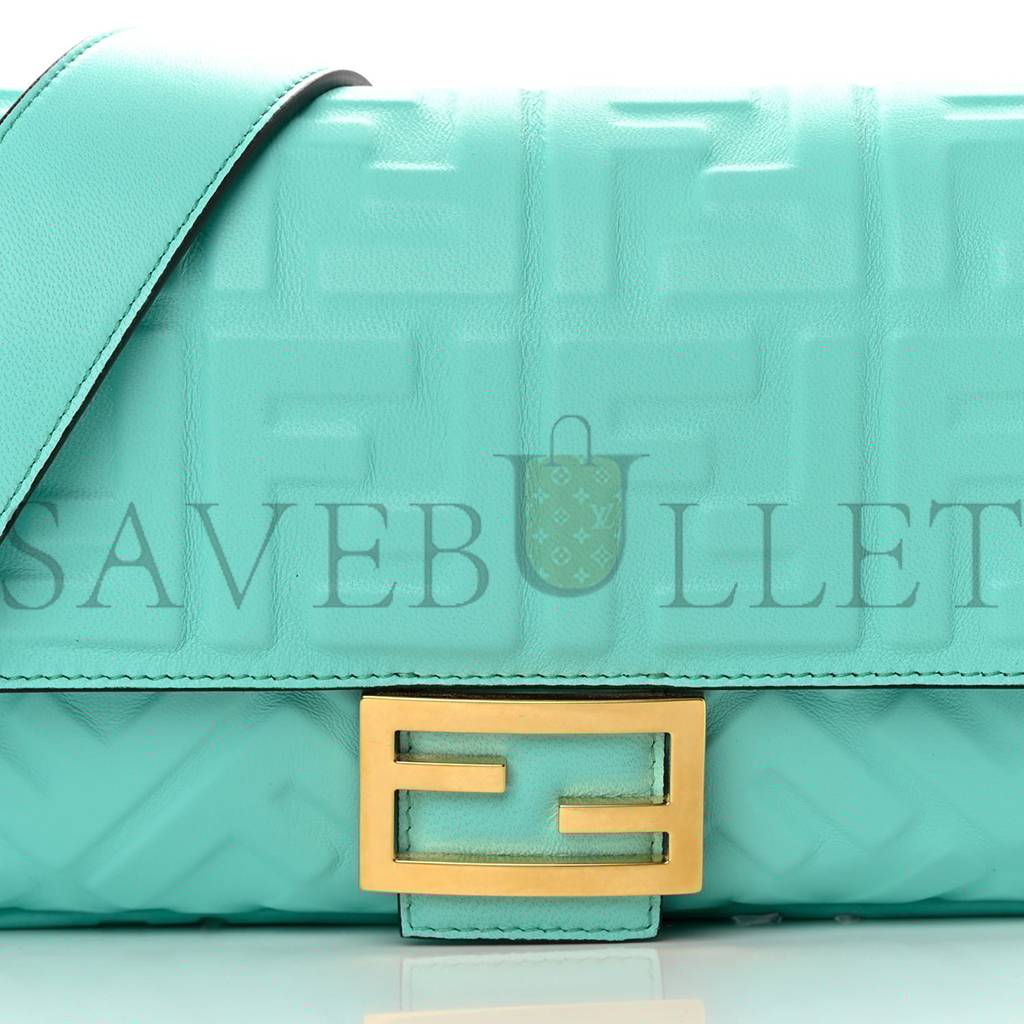 F**di nappa ff 1974 embossed baguette spring turquoise (27*15*5cm)