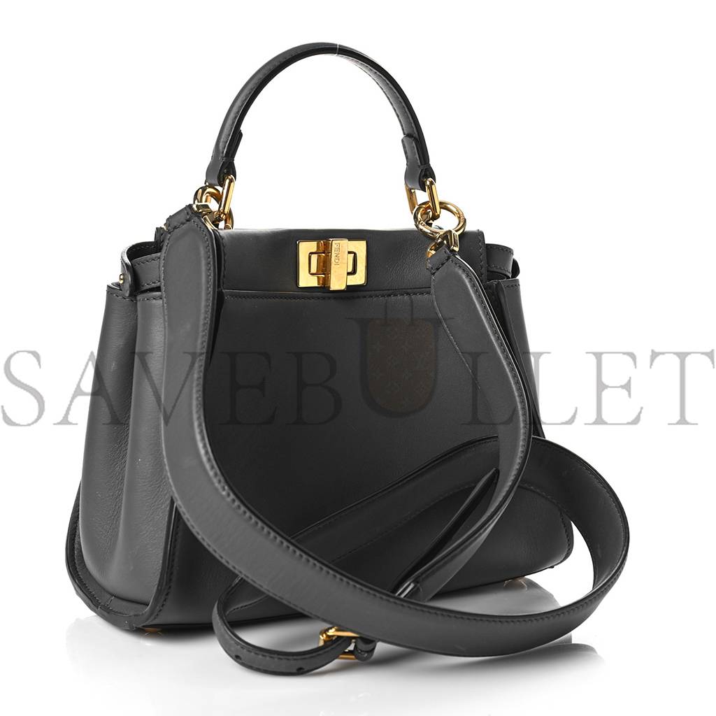 F**di vitello seta chenille ff mini peekaboo iconic satchel anthracite asfalto (23*17*11cm)