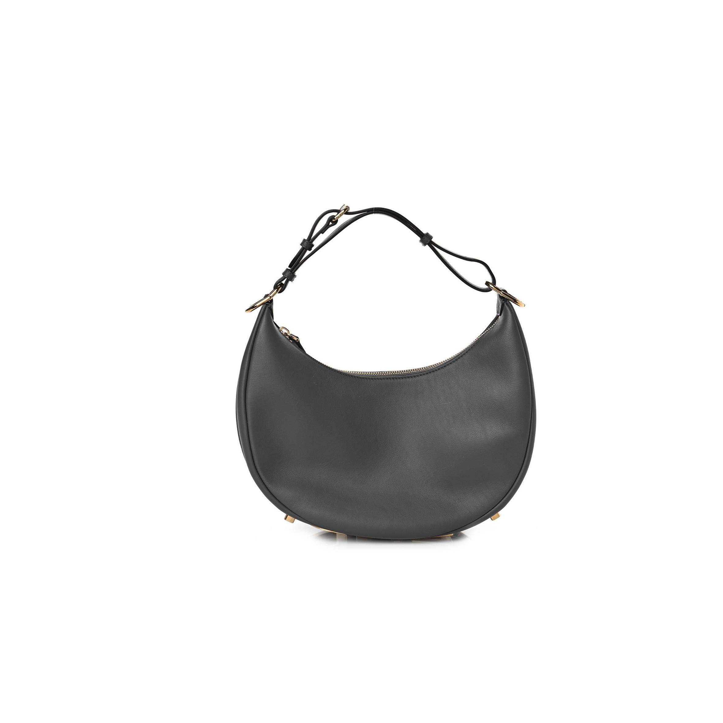 F**di vitello grace matte small F**digraphy hobo bag anthracite (27*17*9cm)