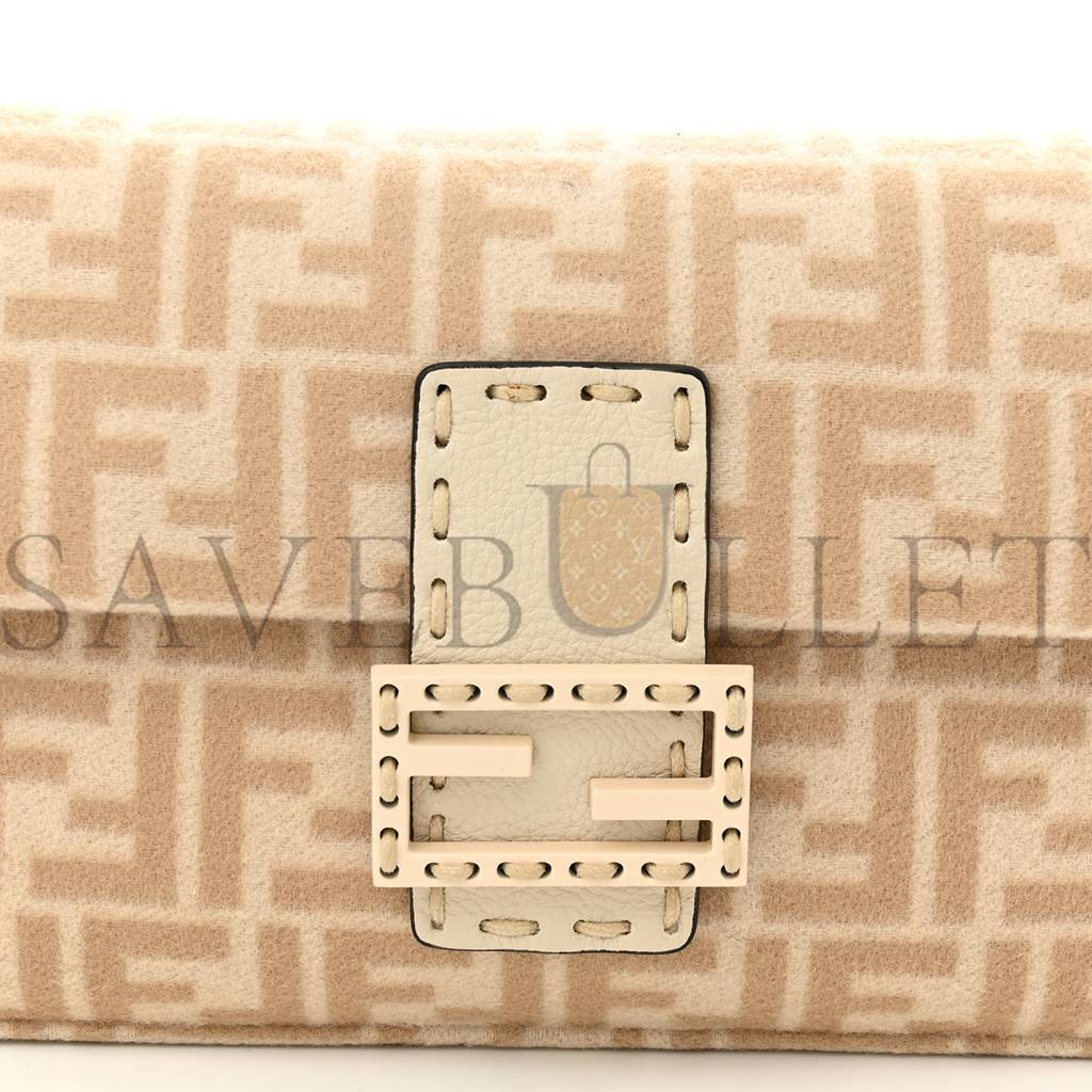 F**di wool cuoio romano selleria ff 1974 baguette 1997 beige cammello camelia (27*14*4cm)