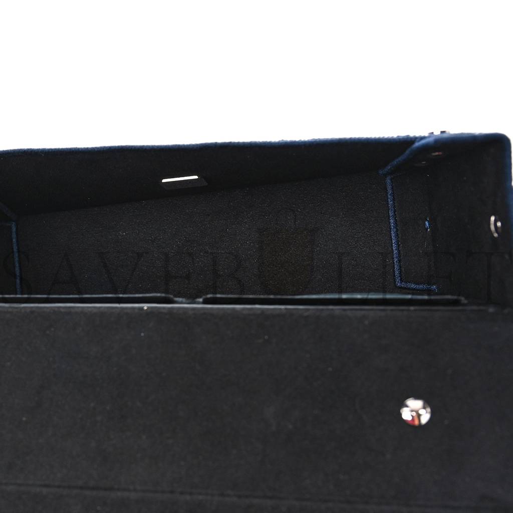 F**di fabric jacquard reactive jean denim vitello cover ff baguette soft trunk blue black (21*12*6cm)