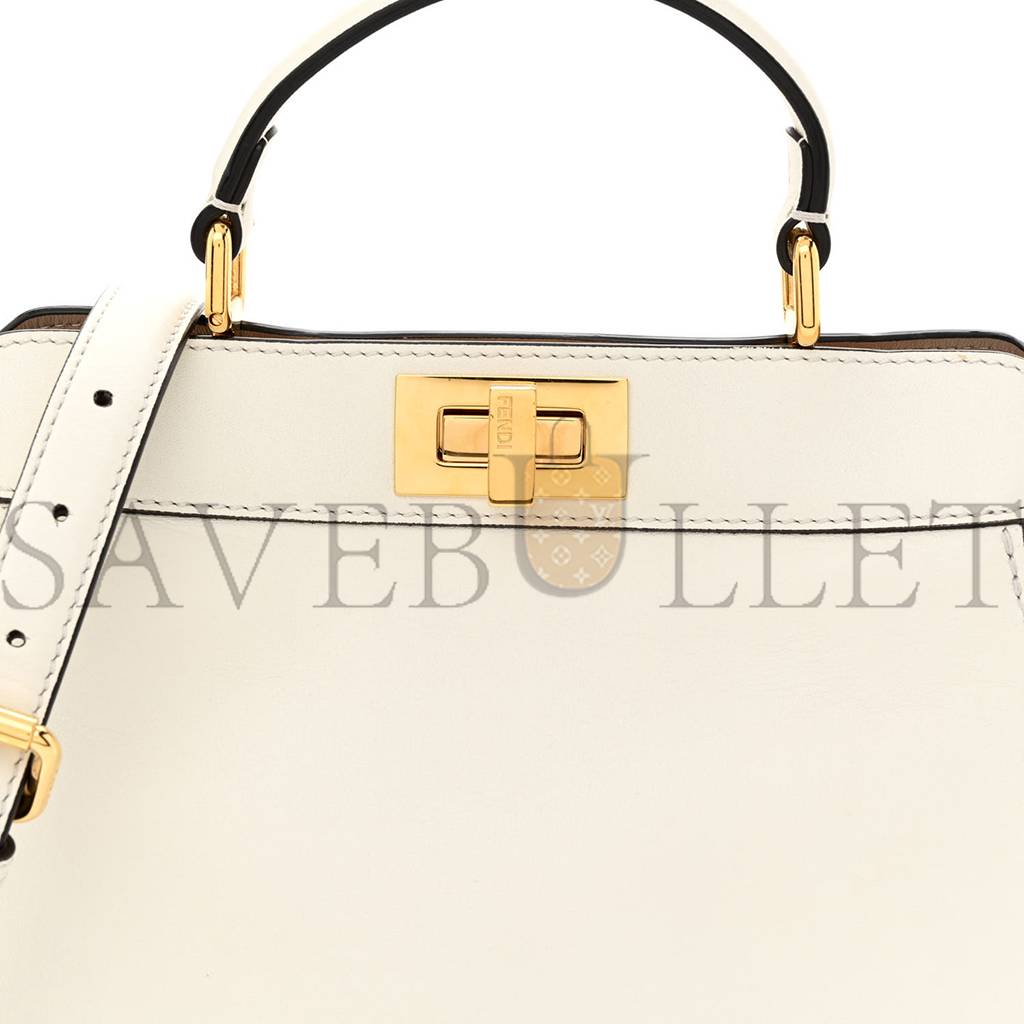 F**di shiny nappa petite peekaboo i see u satchel white (27*21*10cm)