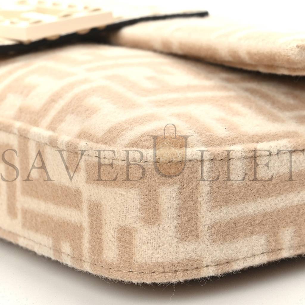 F**di wool cuoio romano selleria ff 1974 baguette 1997 beige cammello camelia (27*15*6cm)