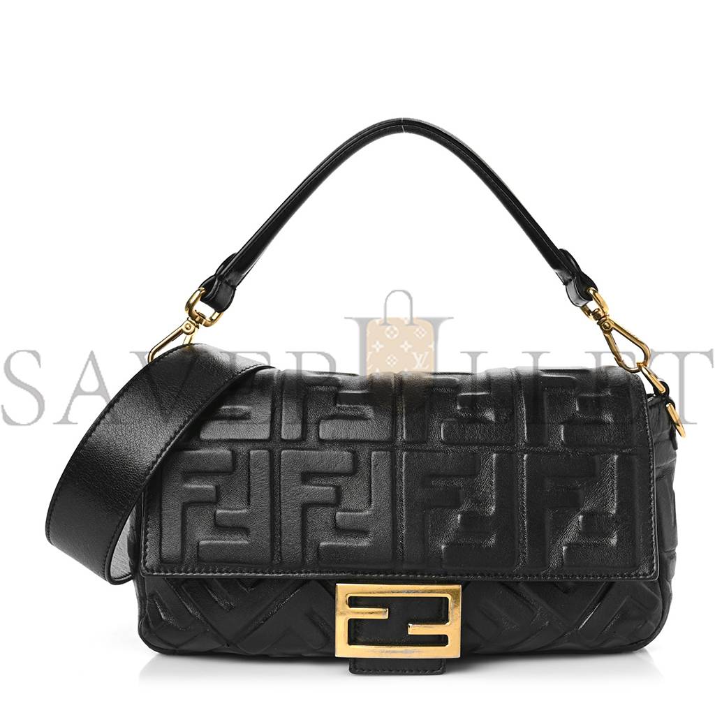 F**di nappa ff 1974 embossed baguette black (27*15*6cm)