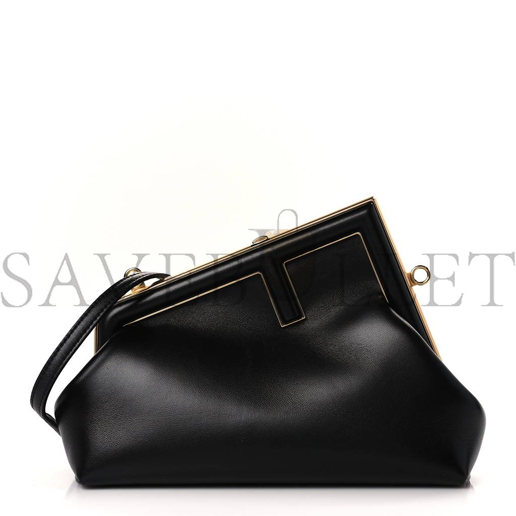 FENDI SHINY NAPPA SMALL FENDI FIRST BLACK (23*17*9cm)