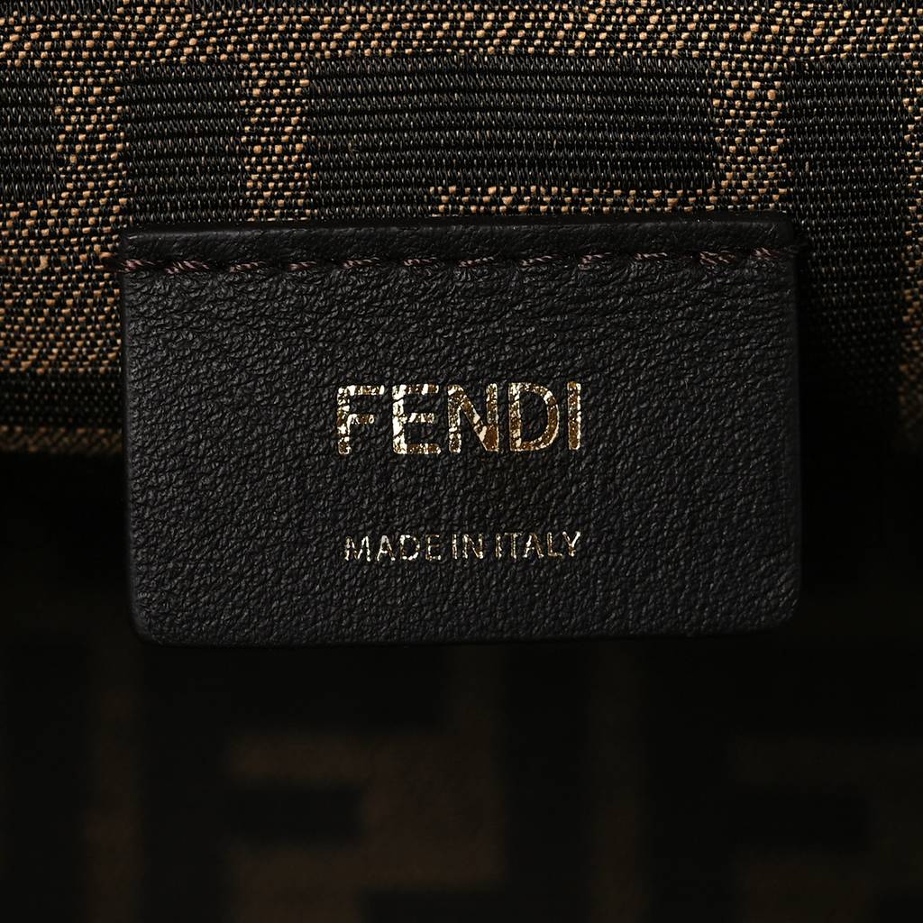 FENDI SHINY NAPPA SMALL FENDI FIRST BLACK (23*17*9cm)